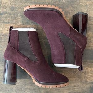 Sanctuary Ravish Chelsea Suede Bootie Burgandy